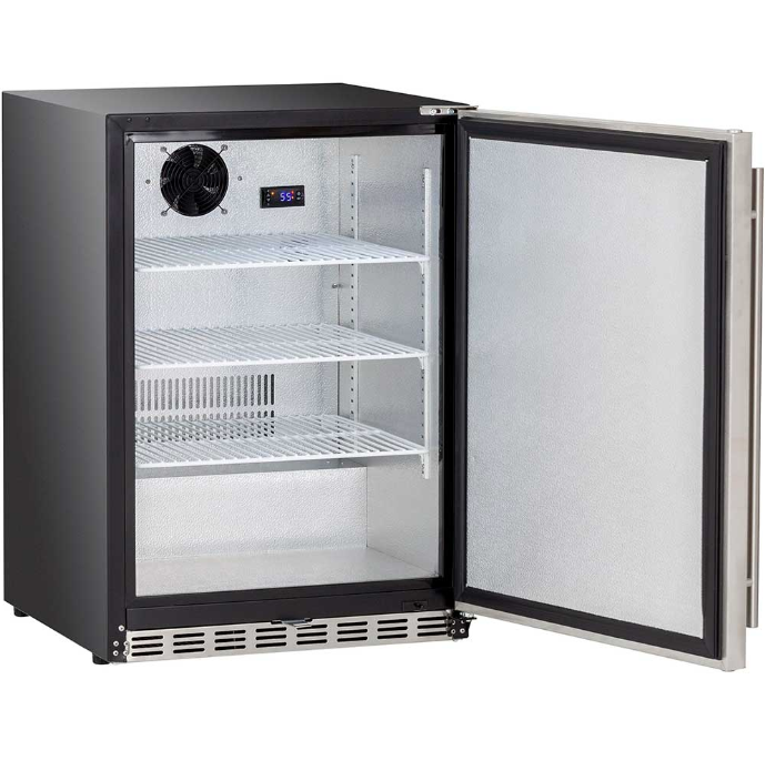 True Flame 24″ Outdoor Rated Refrigerator – Handle on Left of SS Door