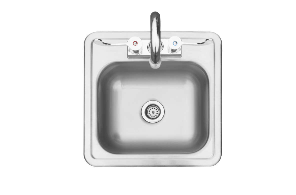 True Flame 15" x 15" Stainless Steel Drop-In Sink with Hot/Cold Faucet