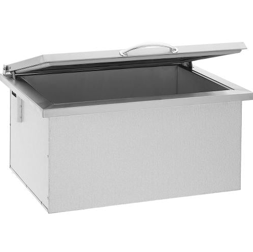 True Flame 28″ x 26″ Stainless Steel Drop-In Ice Bin Cooler with Removable Lid