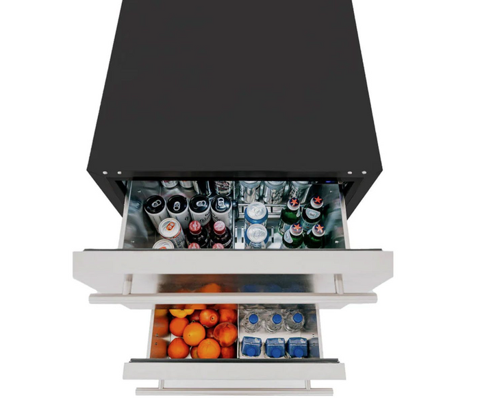 True Flame 24″ Outdoor Rated Dual Drawer SS Refrigerator