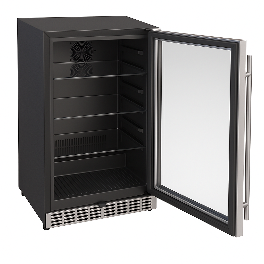 True Flame 24″ Outdoor Rated Refrigerator – Glass Door