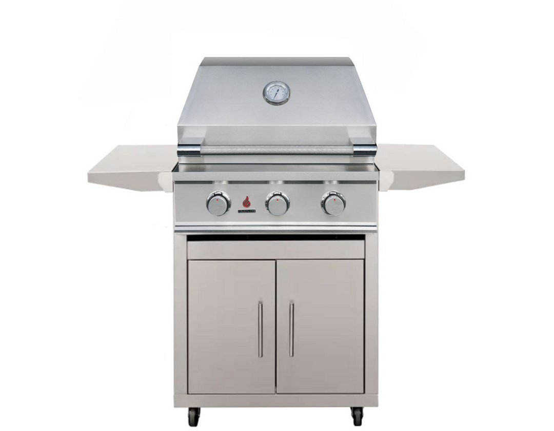 True Flame E Series 25″ 3-Burner Gas Grill with Mobile Cart