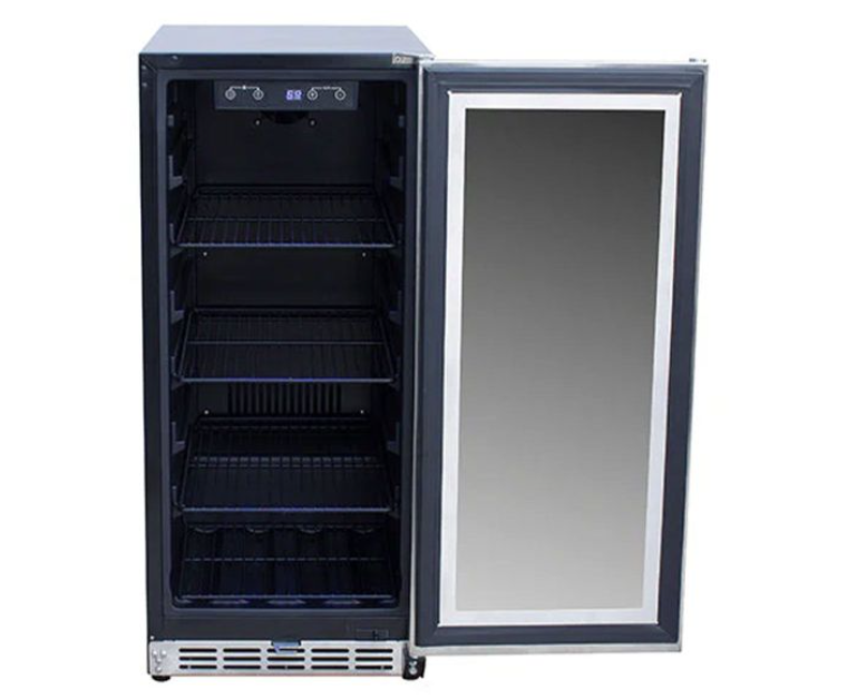 True Flame 15″ Outdoor Rated Refrigerator – Glass Door