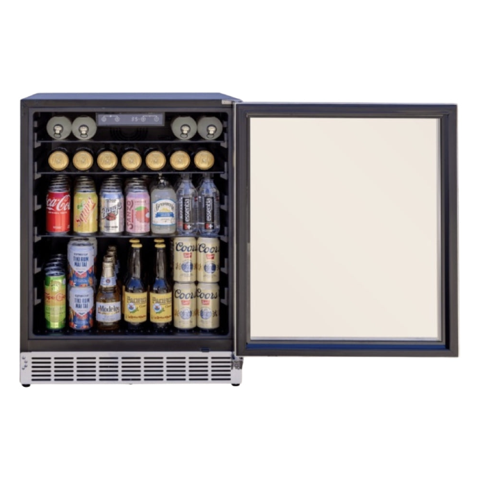 True Flame 24″ Outdoor Rated Refrigerator – Glass Door