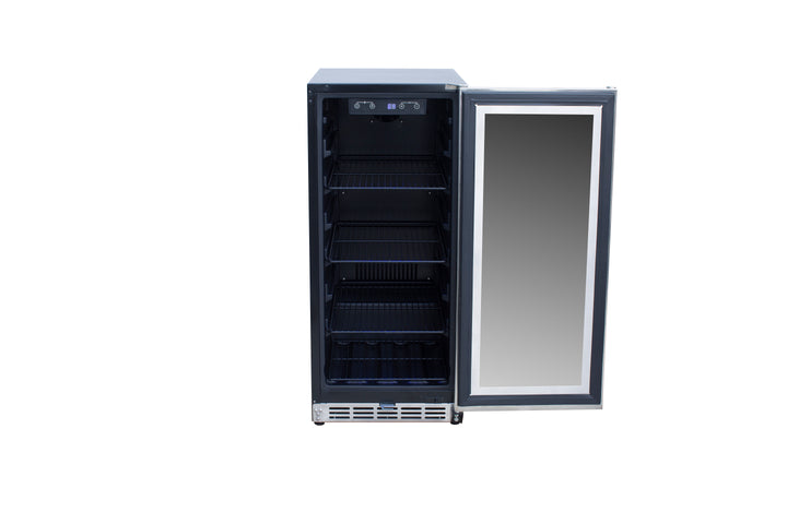 True Flame 15″ Outdoor Rated Refrigerator – Glass Door (3.2 cu ft)