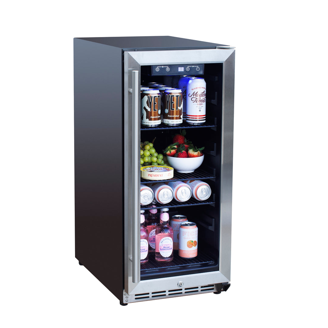 True Flame 15″ Outdoor Rated Refrigerator – Glass Door (3.2 cu ft)