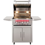 True Flame 25″ 3-Burner Gas Grill with Deluxe Cart