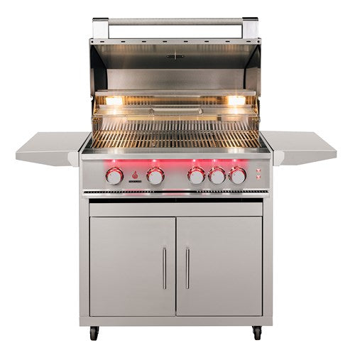 True Flame E Series 32″ 4-Burner Gas Grill with Mobile Cart