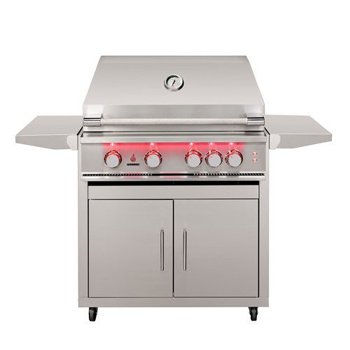 True Flame E Series 32″ 4-Burner Gas Grill with Mobile Cart