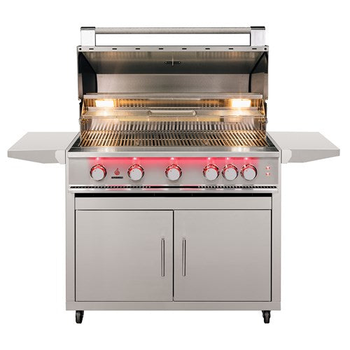 True Flame 40″ 5-Burner Gas Grill with Mobile Cart