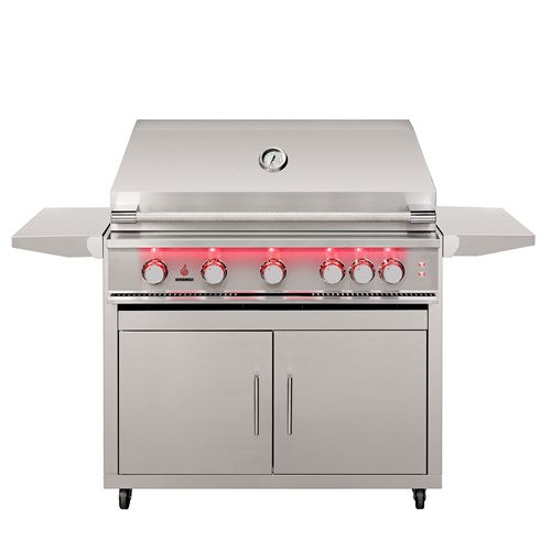 True Flame 40″ 5-Burner Gas Grill with Mobile Cart