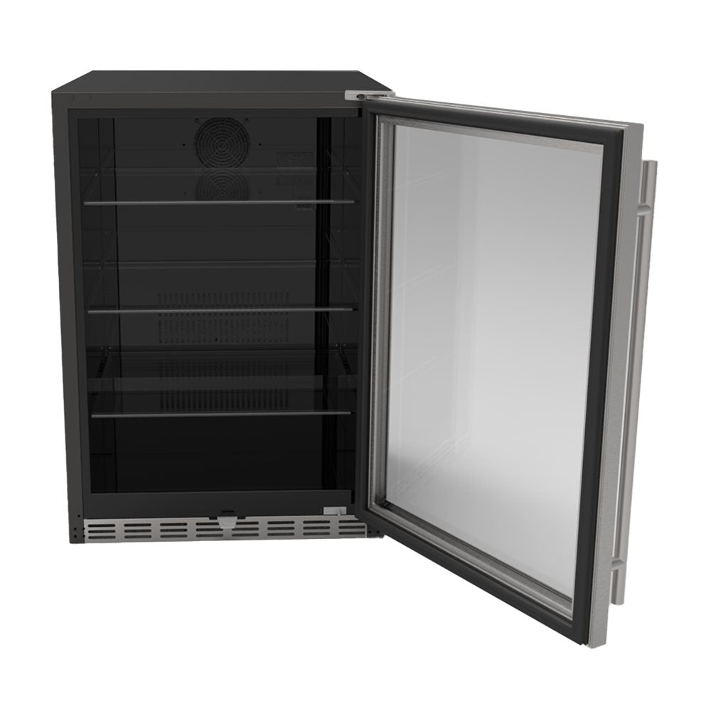 True Flame 24″ Outdoor Rated Refrigerator – Glass Door
