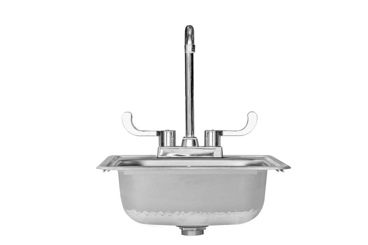 True Flame 15" x 15" Stainless Steel Drop-In Sink with Hot/Cold Faucet