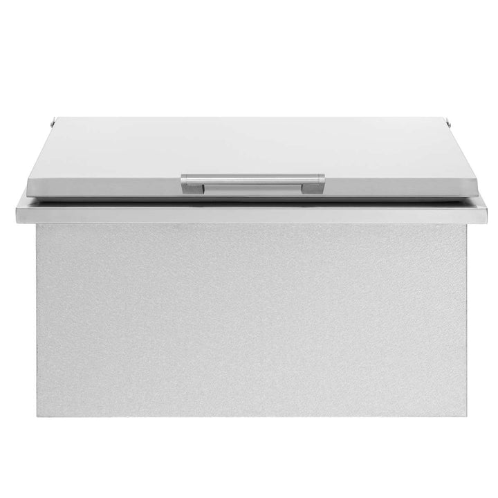 True Flame 28″ x 26″ Stainless Steel Drop-In Ice Bin Cooler with Removable Lid