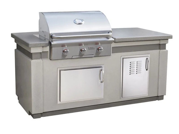 American Outdoor Grill T-Series 30″ Island Bundle – Concrete Grey Base with Polished Smoke Countertop