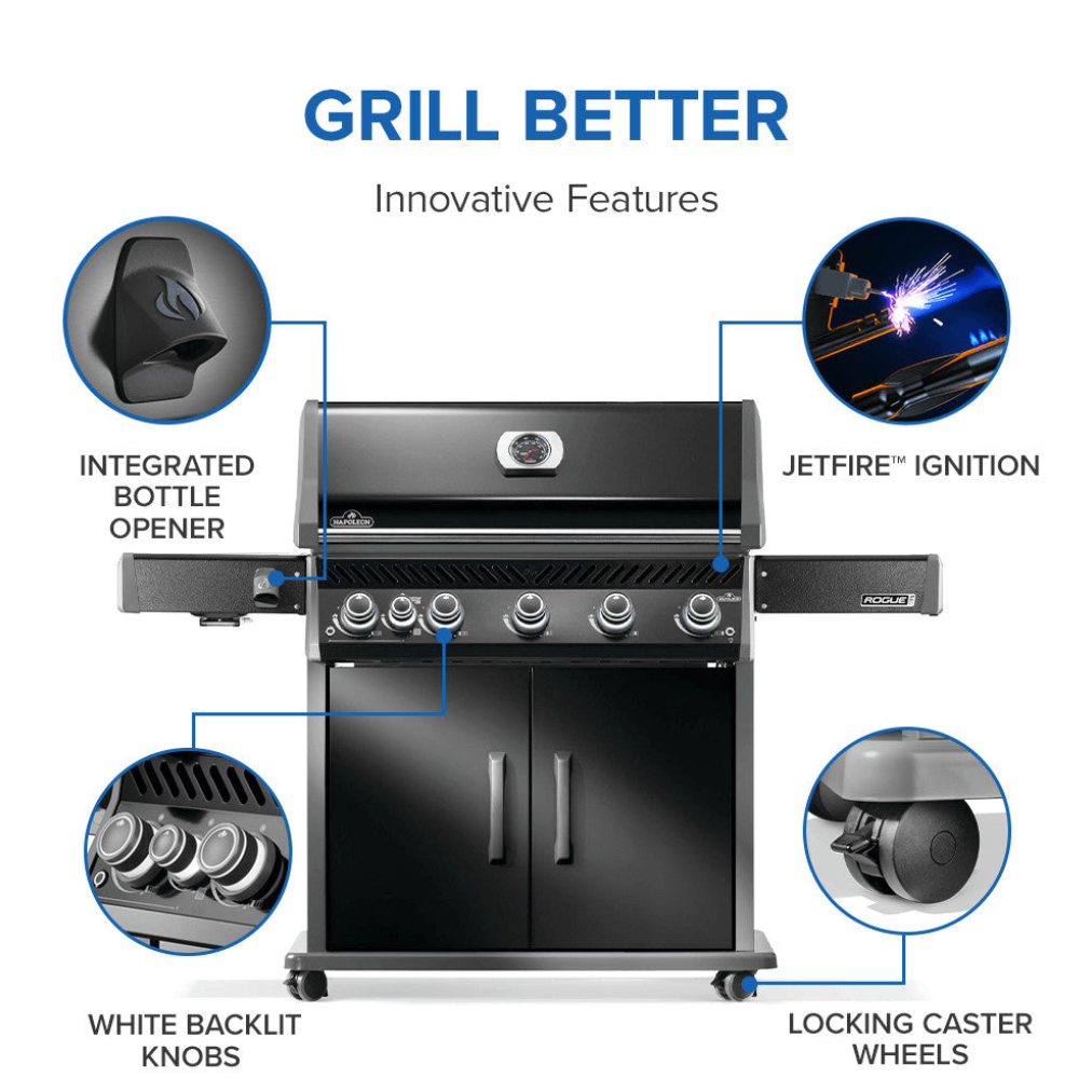 Napoleon Rogue® PRO 625 SIB – Black with Infrared Side and Rear Burner