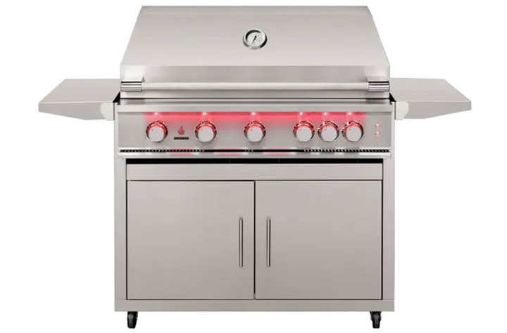 True Flame 40″ 5-Burner Gas Grill with Mobile Cart
