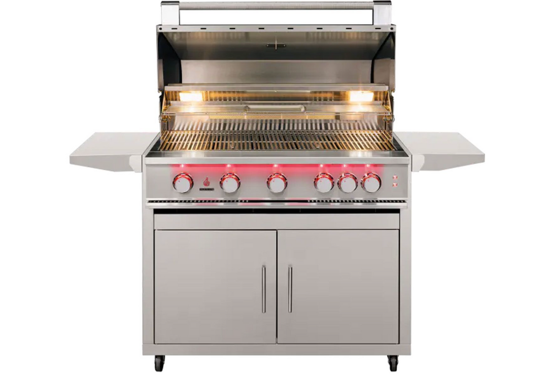 True Flame 40″ 5-Burner Gas Grill with Mobile Cart
