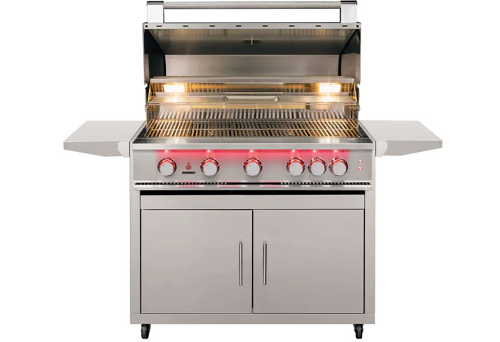 True Flame 40″ 5-Burner Gas Grill with Mobile Cart