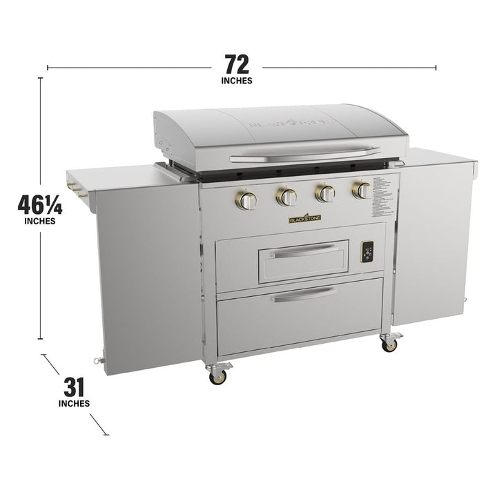 Blackstone 36” Griddle Air Fryer Combo with Dual Side Tables and Storage