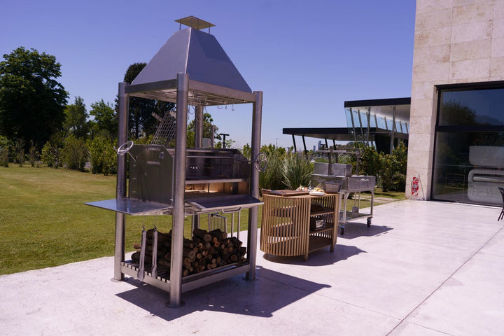 Tagwood "The Silver Bullet" Santa Maria Style Grill - Stainless Steel