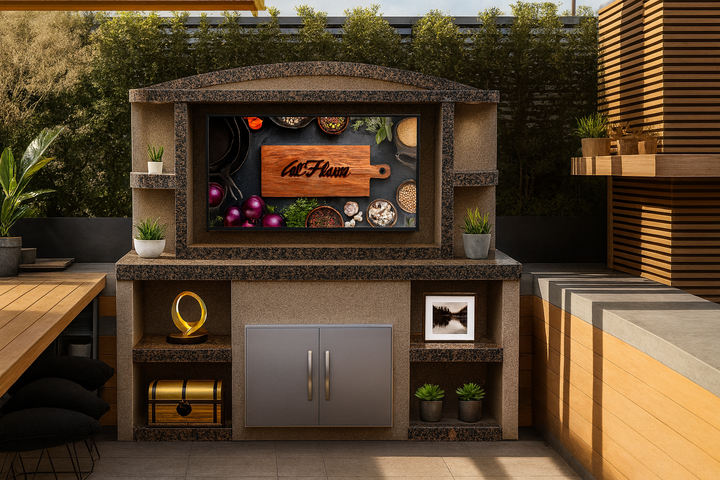 Cal Flame Crystal Outdoor Entertainment Center