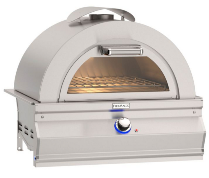 Fire Magic Pizza Oven Island Bundle - Contemporary GFRC Smoke
