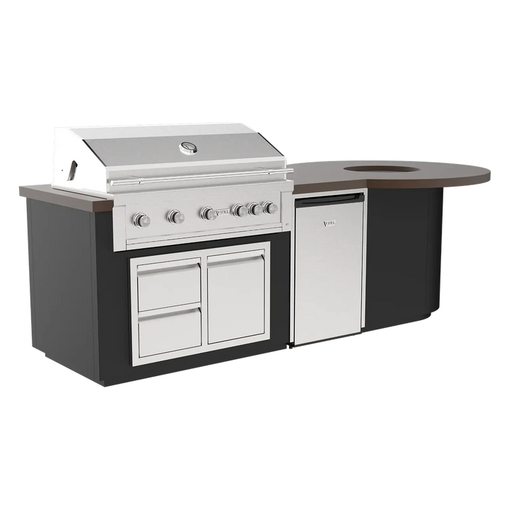 Videl USA Luxe 112" – Firepit & BBQ Island