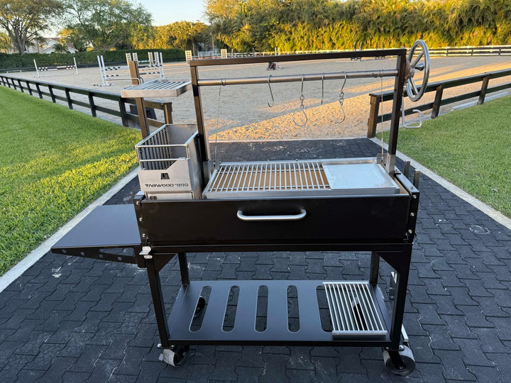 Tagwood "Chief Series" Freestanding Santa Maria Style Grill – Cold-Roll Steel & Stainless Steel