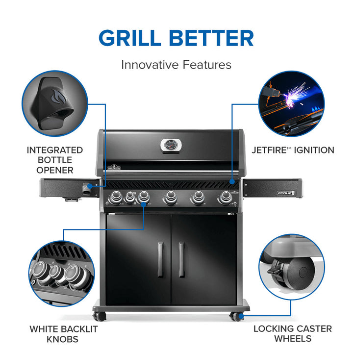 Napoleon Rogue® PRO 625 SIB – Black with Infrared Side and Rear Burner