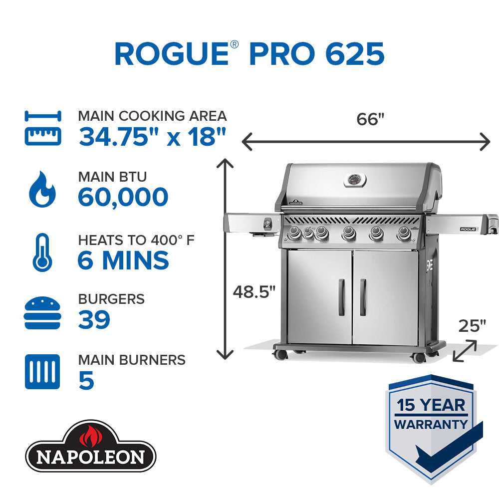 Napoleon Rogue® PRO 625 SIB with Infrared Side and Rear Burner
