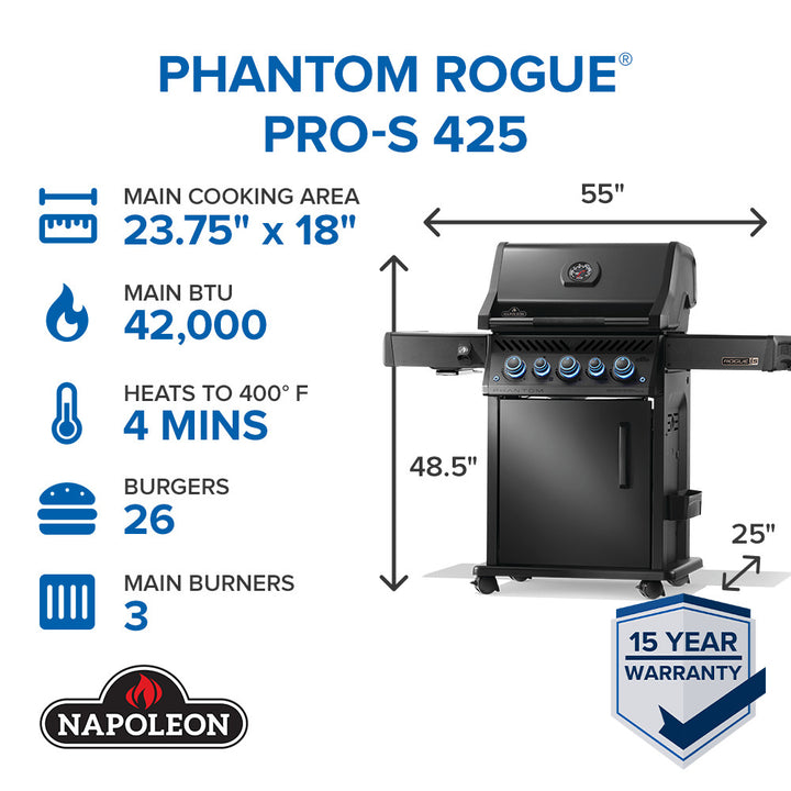 Napoleon Phantom Rogue® PRO-S 425 RSIB – Matte Black
