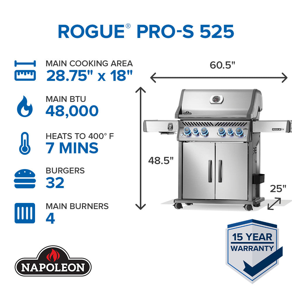 Napoleon Rogue® PRO-S 525 RSIB with Infrared Side and Rear Burner
