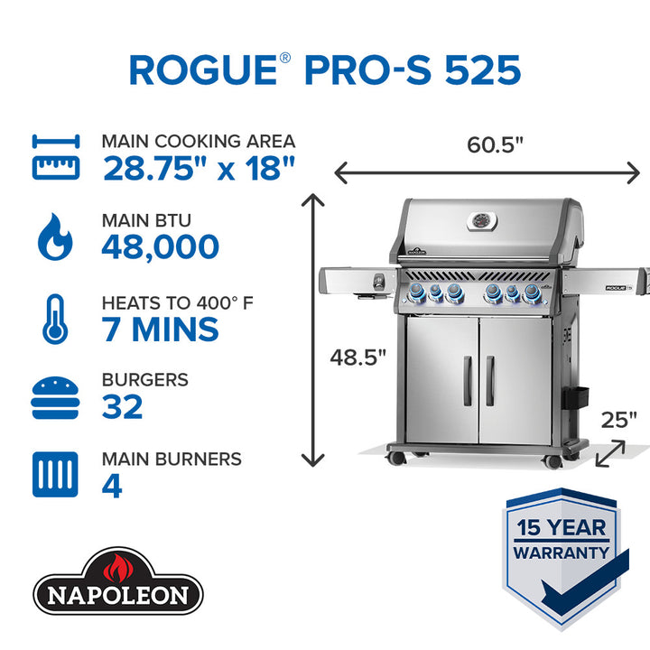 Napoleon Rogue® PRO-S 525 RSIB with Infrared Side and Rear Burner