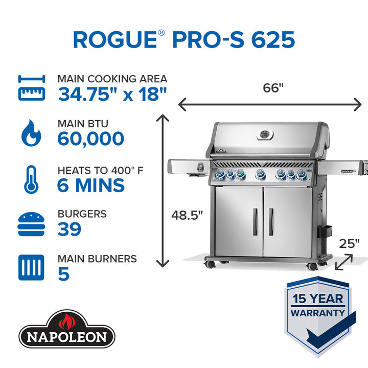 Napoleon Rogue® PRO-S 625 RSIB with Infrared Side and Rear Burner