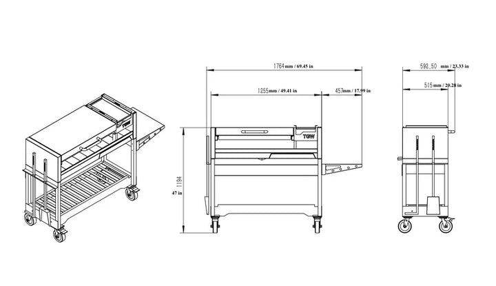 Tagwood "Chief Series" Freestanding Santa Maria Style Grill – Cold-Rolled Steel