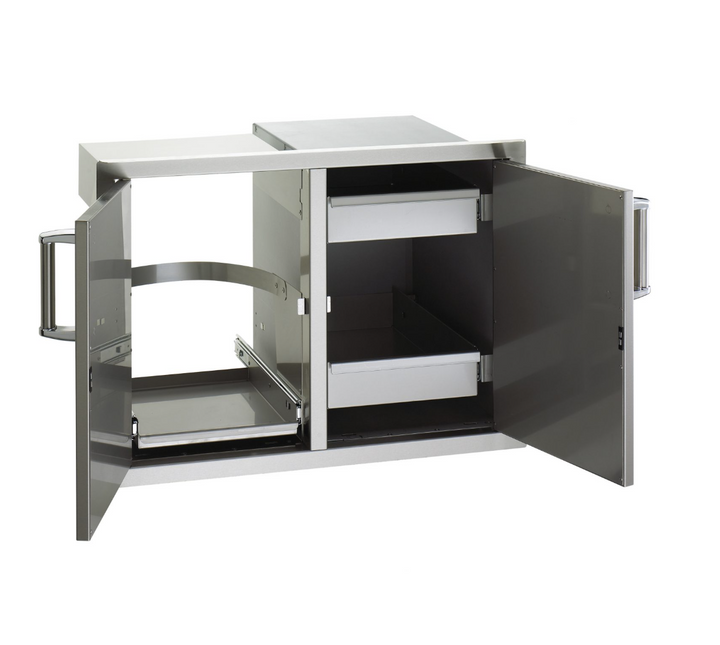 Fire Magic Double Doors with Trash Tray & Dual Drawers – Louvered Doors