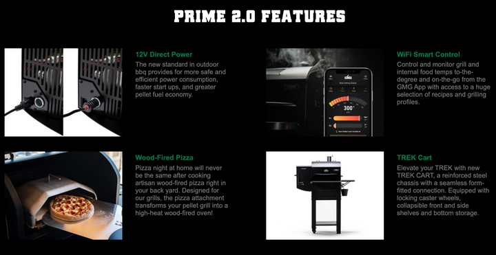 "TREK" PRIME 2.0 WiFi Smart Pellet Grill - Green Mountain Grills