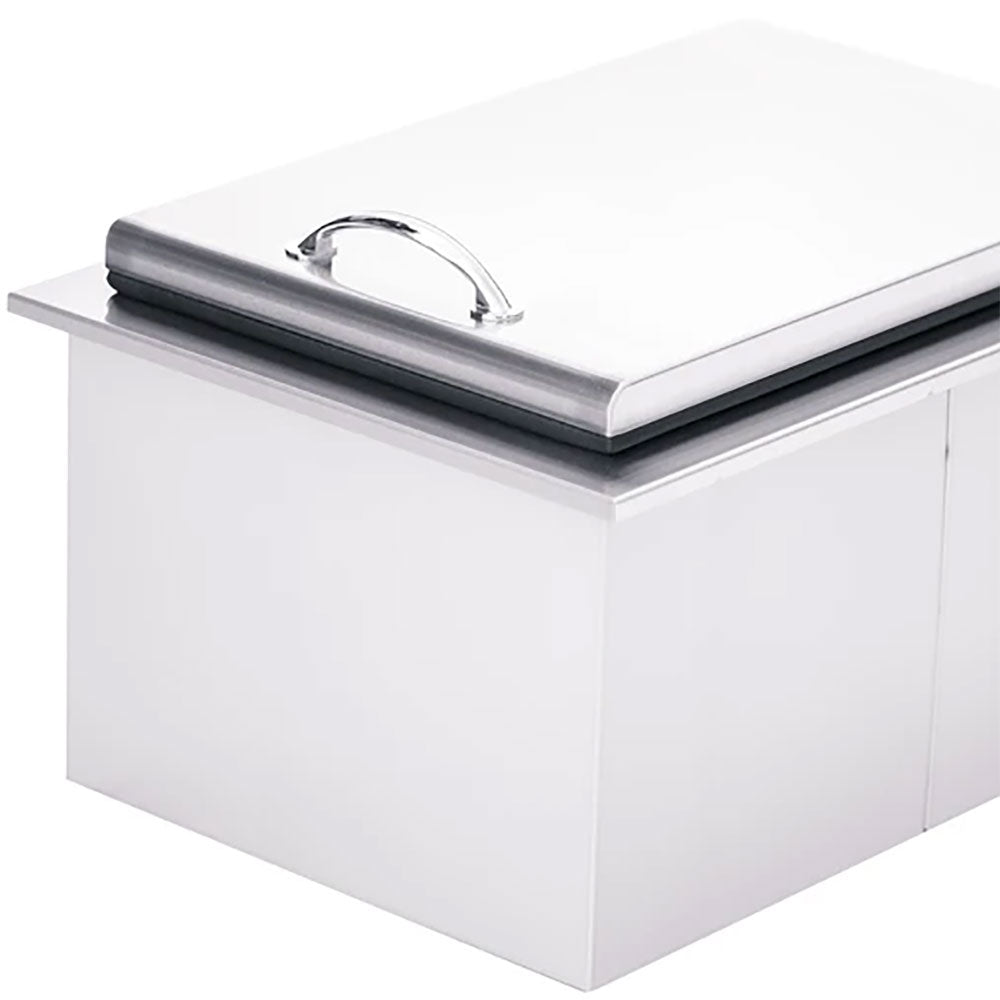 True Flame 17″ x 24″ Stainless Steel Drop-In Ice Bin Cooler with Removable Lid