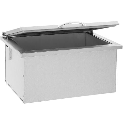 True Flame 28″ x 26″ Stainless Steel Drop-In Ice Bin Cooler with Removable Lid