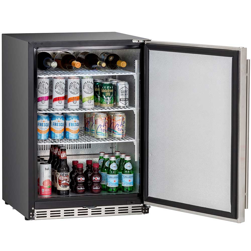 True Flame 24″ Outdoor Rated Refrigerator – Stainless Steel Door