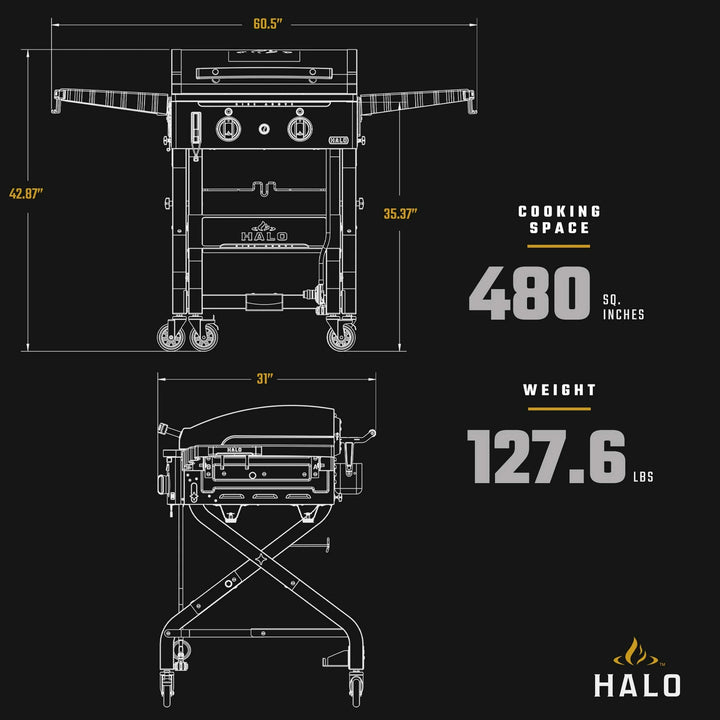Halo Elite2B Outdoor Griddle (4 Zones)