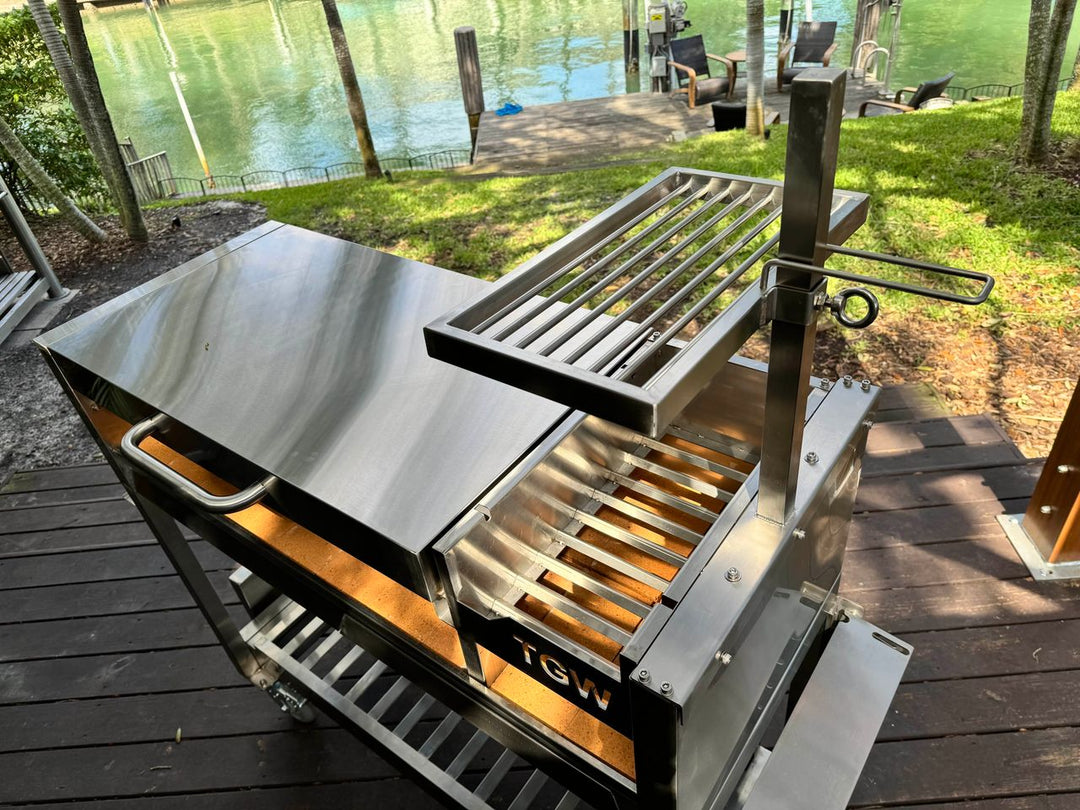 Tagwood Freestanding Santa Maria Style Grill – Stainless Steel