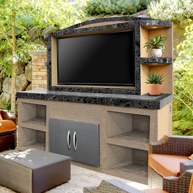 Cal Flame Crystal Outdoor Entertainment Center