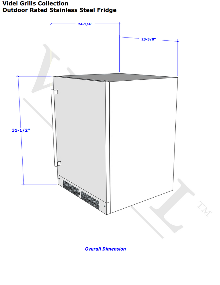 Videl USA Outdoor Premium Refrigerator