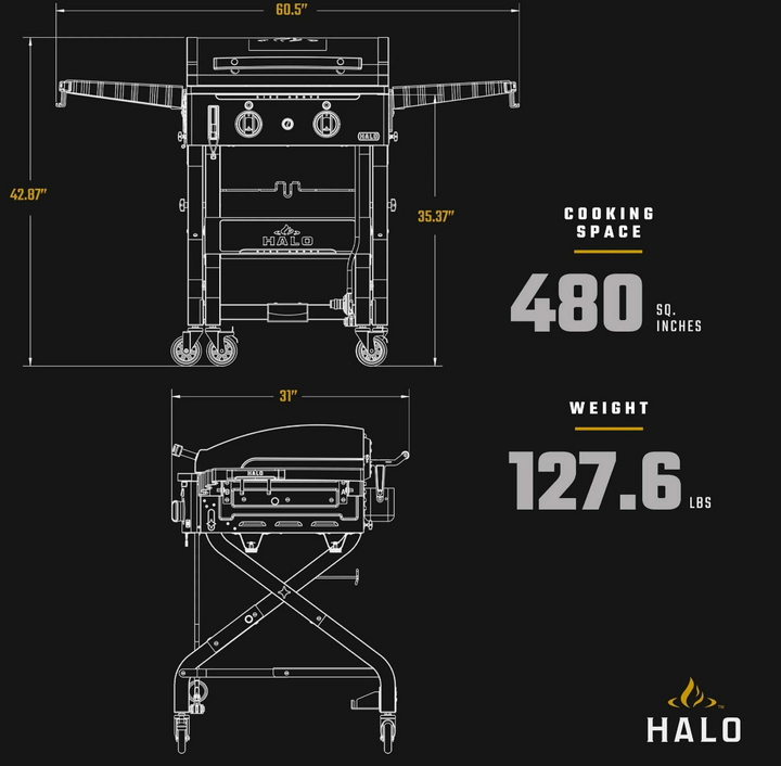 Halo Elite2B Outdoor Griddle (4 Zones)