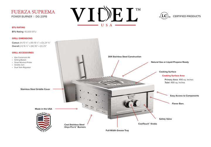 Videl USA Fuego II - Power Burner