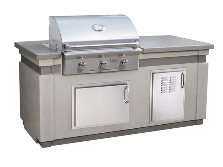 American Outdoor Grill T-Series 30″ Island Bundle – Concrete Grey Base with Polished Smoke Countertop