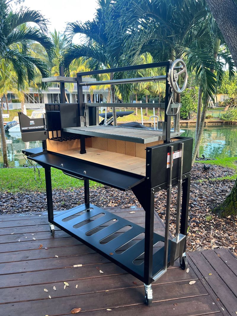Tagwood "Chief Series" Freestanding Santa Maria Style Grill – Cold-Roll Steel & Stainless Steel