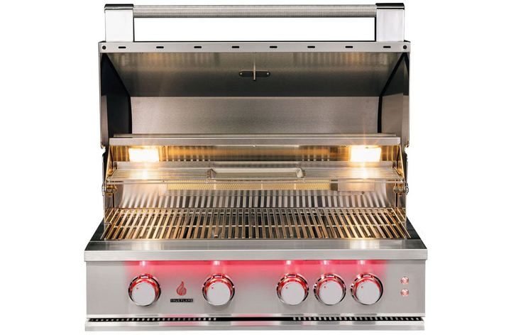 True Flame 32″ 4-Burner Gas Grill with Mobile Cart